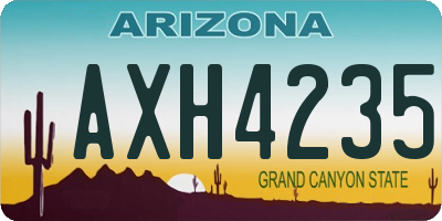 AZ license plate AXH4235