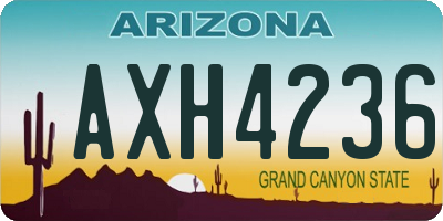 AZ license plate AXH4236