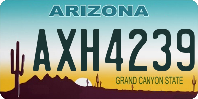 AZ license plate AXH4239