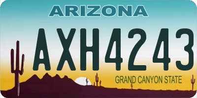 AZ license plate AXH4243