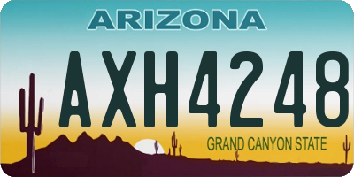 AZ license plate AXH4248