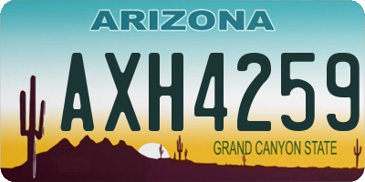 AZ license plate AXH4259