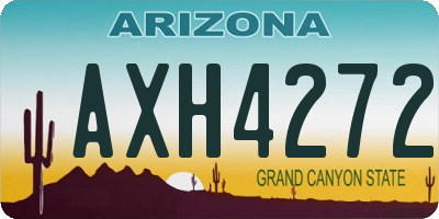 AZ license plate AXH4272
