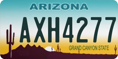 AZ license plate AXH4277