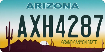 AZ license plate AXH4287