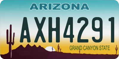 AZ license plate AXH4291
