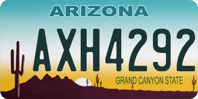 AZ license plate AXH4292