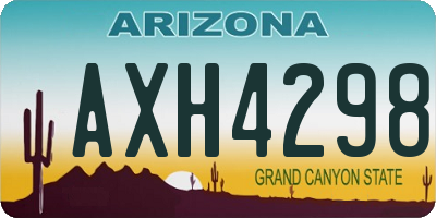 AZ license plate AXH4298