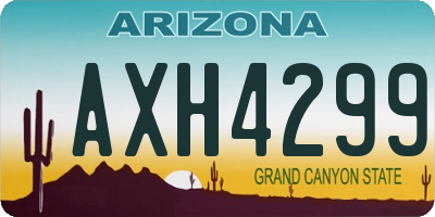 AZ license plate AXH4299