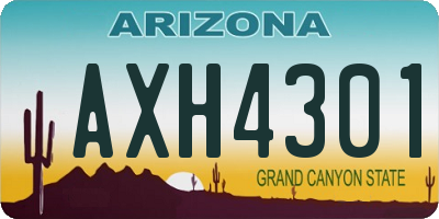 AZ license plate AXH4301