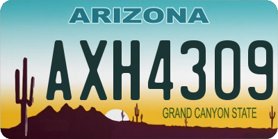 AZ license plate AXH4309