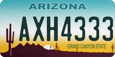 AZ license plate AXH4333