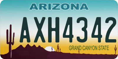 AZ license plate AXH4342