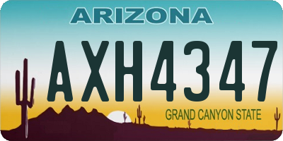 AZ license plate AXH4347