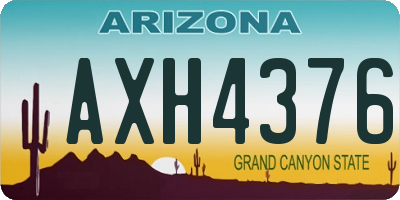 AZ license plate AXH4376