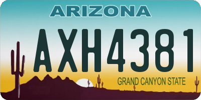 AZ license plate AXH4381