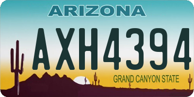 AZ license plate AXH4394