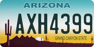 AZ license plate AXH4399
