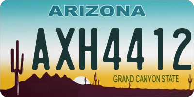 AZ license plate AXH4412