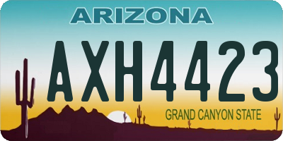 AZ license plate AXH4423
