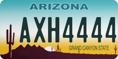 AZ license plate AXH4444