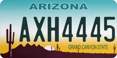 AZ license plate AXH4445