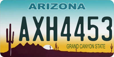 AZ license plate AXH4453