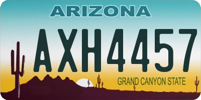 AZ license plate AXH4457