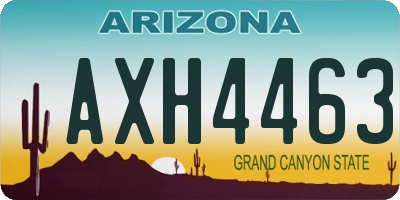 AZ license plate AXH4463