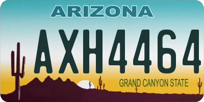 AZ license plate AXH4464