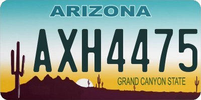 AZ license plate AXH4475