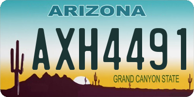 AZ license plate AXH4491