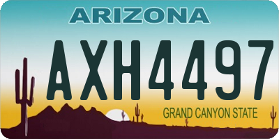 AZ license plate AXH4497