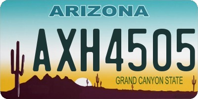 AZ license plate AXH4505