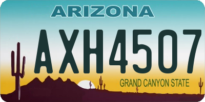 AZ license plate AXH4507