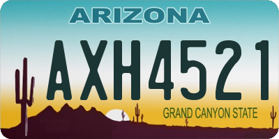 AZ license plate AXH4521