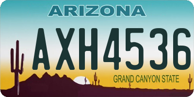 AZ license plate AXH4536