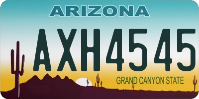AZ license plate AXH4545