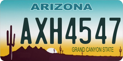 AZ license plate AXH4547