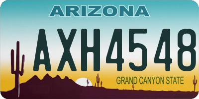 AZ license plate AXH4548