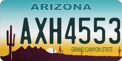 AZ license plate AXH4553