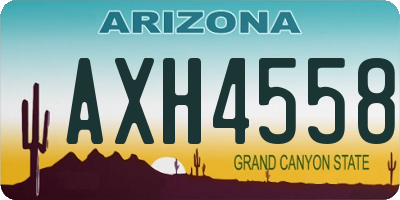 AZ license plate AXH4558
