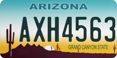 AZ license plate AXH4563