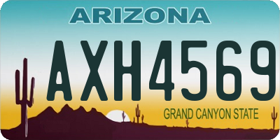 AZ license plate AXH4569