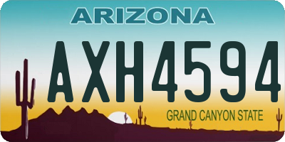 AZ license plate AXH4594