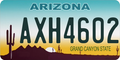 AZ license plate AXH4602