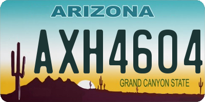 AZ license plate AXH4604
