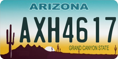 AZ license plate AXH4617