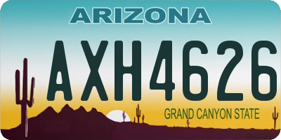 AZ license plate AXH4626