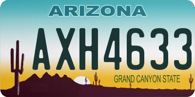 AZ license plate AXH4633